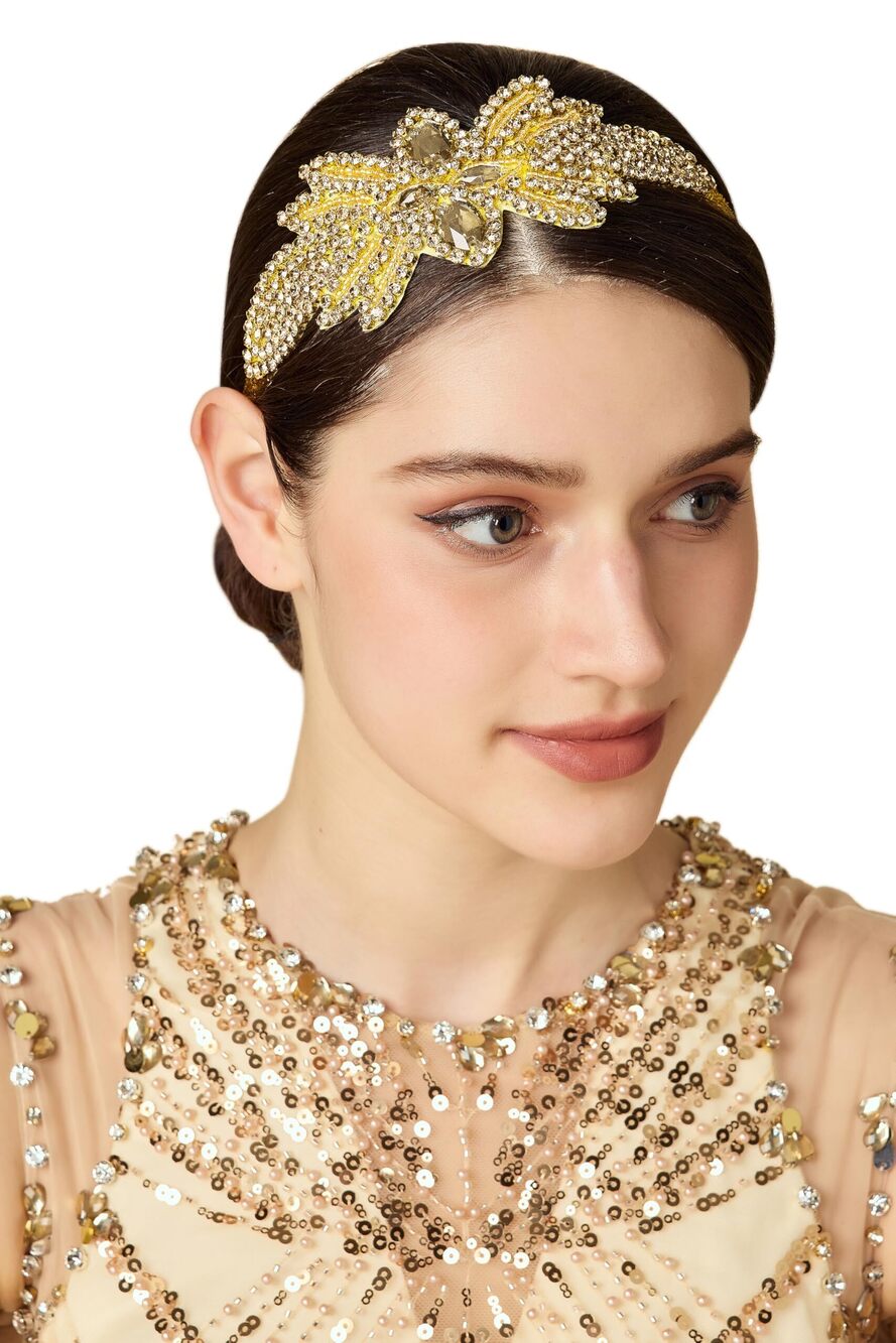 7672 Flapper Headpiece - Flapper Headband 1920s Gatsby Headpiece Vintage